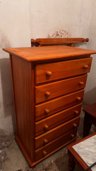 Cajonera in pino con 6 cassetti