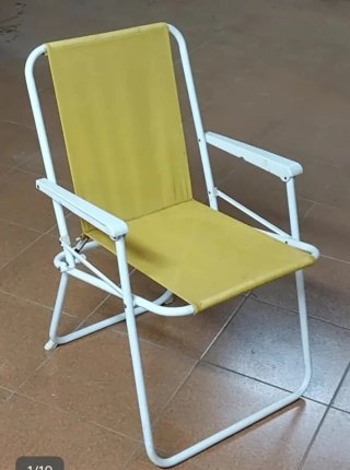 Silla plegable metal loneta rayas,y cojin incluido