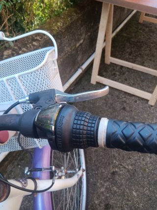 Bicicleta Morada Paseo con Cesta
