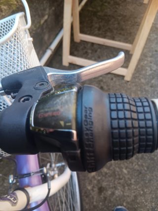 Bicicleta Morada Paseo con Cesta