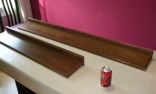 ESTANTERÍA DE 1 METRO FORMA T FORRADA EN NOGAL