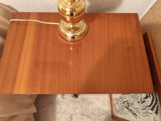 Mesita vintage 3 cajones madera