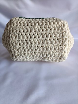 Borsa clutch uncinetto in fettuccia handmade