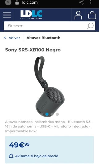 Altavoz Bluetooth Sony XB100 Negro