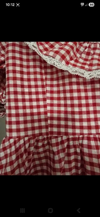 Vestido cuadros vichy rojo y blanco