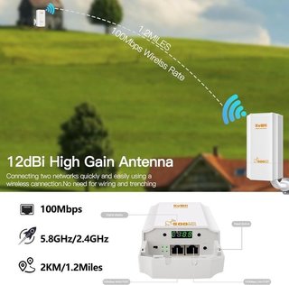 Puente WiFi exterior 5.8G hasta 2km 900 Mbps NUEVO