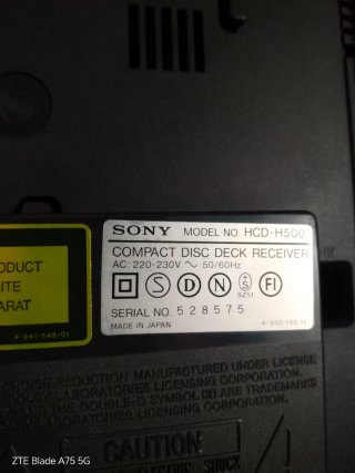 Radio Sony HCD-H500 Sólo Cabeza Central.