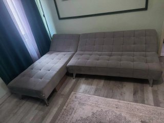 Sofá Cama Gris Tela