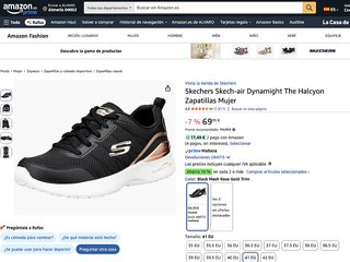 Zapatillas Skechers Mujer Negras y Doradas
