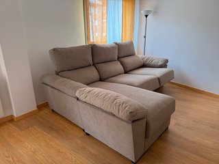 Sofá Chaise Longue Beige Nuevo