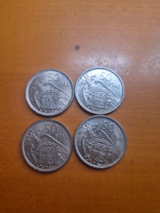 4 Monedas Antiguas 50 PTAS