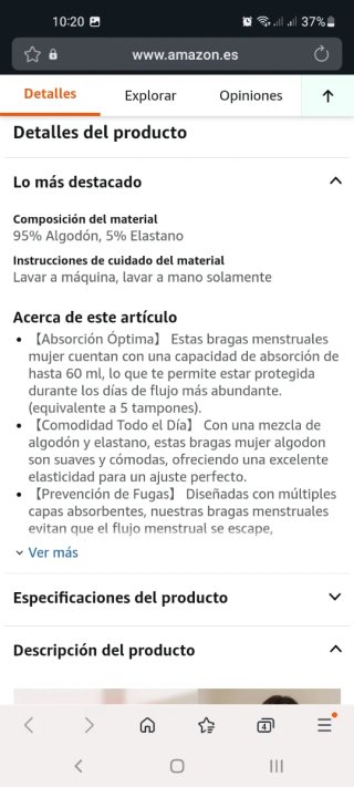 Bragas menstruales Gladbecke Talla XXL
