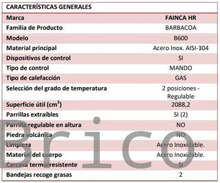 Barbacoa Gas Serie 500 - B600