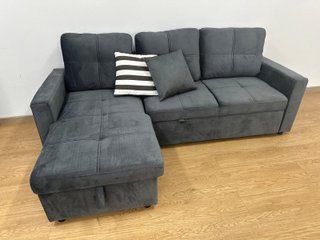 Sofá cama Pau con arcón reversible gris