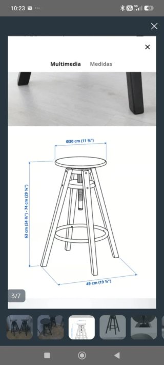 Taburete Alto Ikea Dalfred Negro
