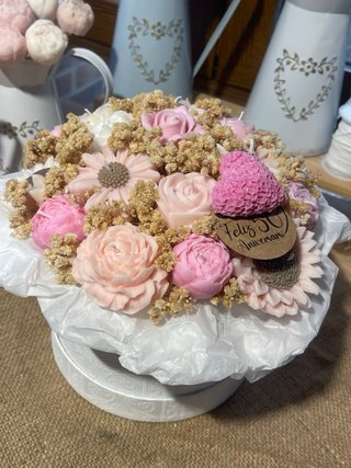 Bouquet de flores de cera perfumada