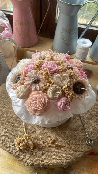 Bouquet de flores de cera perfumada