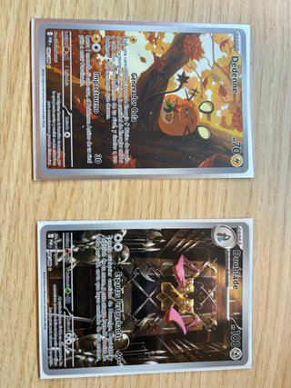 Cartas Pokémon TCG Full Art Dedenne y Doublade