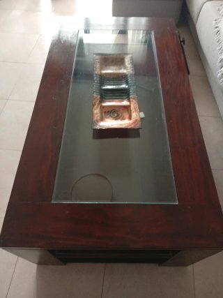 Mesa comedor madera extensible con cuatro sillas