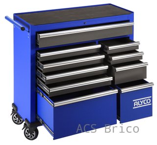 Carrello senza utensili Alyco 10 cassetti 192678
