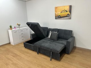Sofá Cama Pau Gris con Arcón Reversible