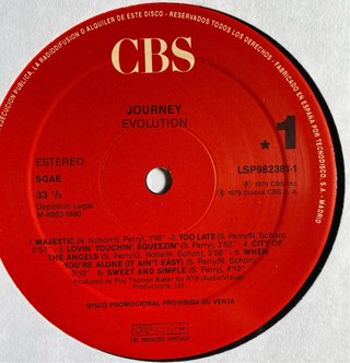 Journey Evolution LP PROMO CBS vinilo