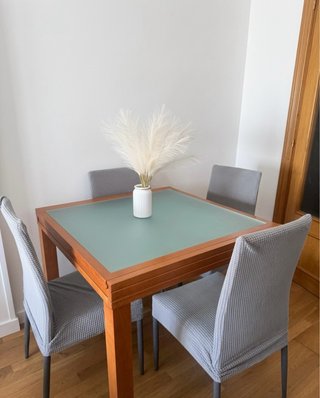 Mesa de comedor 12 personas y 6 sillas.