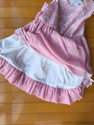Vestido rosa eventos niña