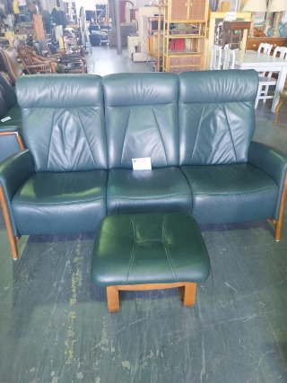 Sofás Ekornes de piel verde x2 2x Ekornes sofas