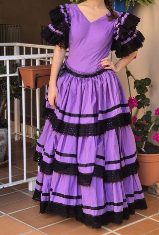 Vestido de gitana morado y negro