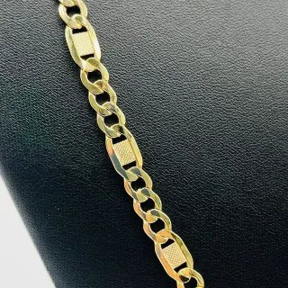 Cadena Figaro Labrada 3x1 Oro