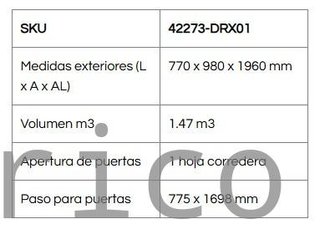 Caseta Armario Metálica Palladium 77x98x196 cm - Duramax