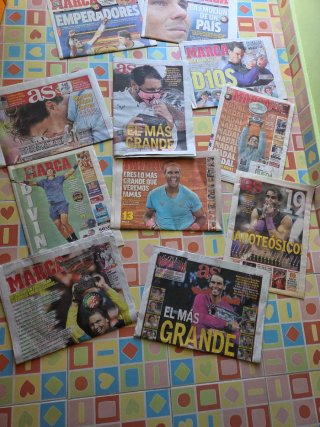 Periódicos de Rafa Nadal.