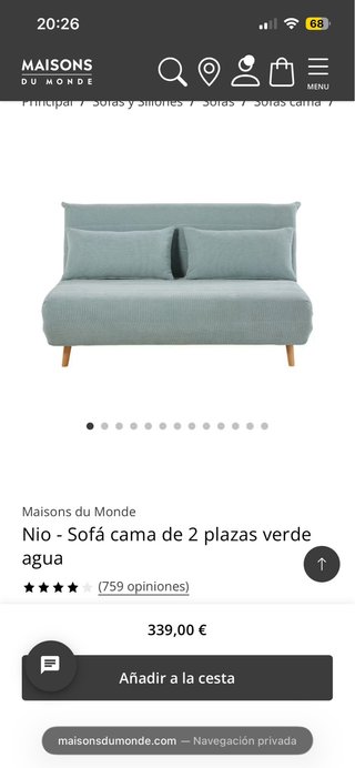 Sofá Cama Nio Maisons du Monde