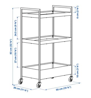 Carrito auxiliar IKEA 3 estantes