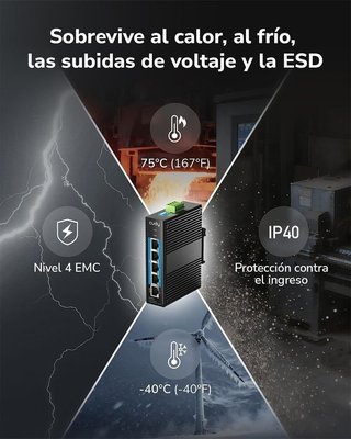 Switch industrial Cudy IG1005P 5 puertos PoE NUEVO