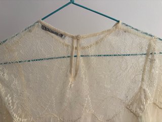Blusa organza encaje MANGO Talla XS