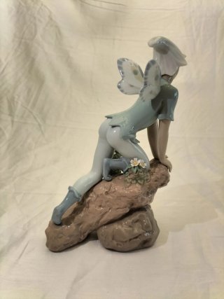 Figura Lladro Porcelana Niño Hada Flores