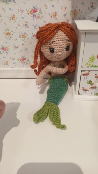 Muñeco sirena crochet hecho a mano