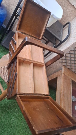 Caja organizadora de madera vintage