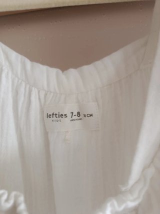 Vestido blanco algodón niña T. 128cm. (7-8 años)