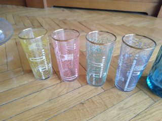 Lote 9 Vasos Cristal Vintage. Sifón N0