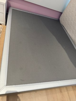 Base Cama Canapé 160x200 Tela Gris/Plata