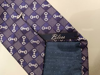 Cravatta Bless Pura Seta Pois Blu Made in Italy