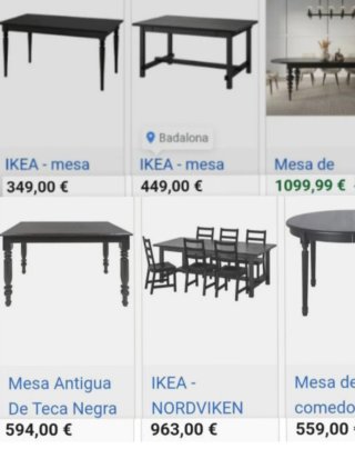 Set Muebles Comedor - Mesa 4 Sillas + Mesa Centro