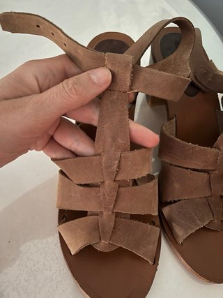 Sandalias de tacón marrón talla 41