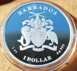 Onza Pura plata Caballito de Mar Barbados 2023