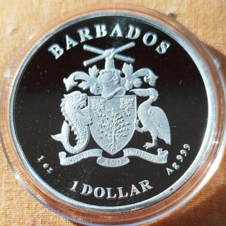 Onza Pura plata Caballito de Mar Barbados 2023