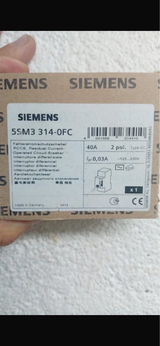 Interruptor Diferencial Siemens 5SM3 314-0FC