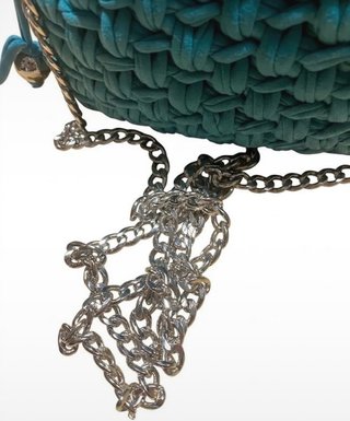 Borsetta fatta a mano blu/teal